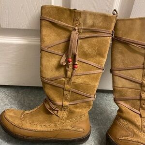 Hush Puppies Tan Lace Up Boots